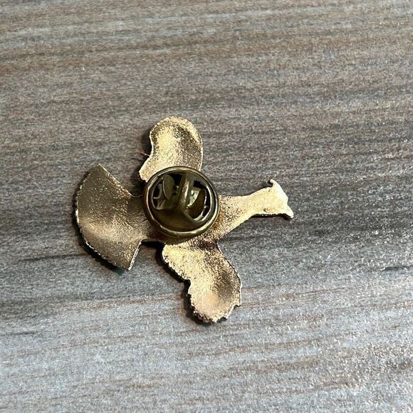 Pheasant In Flight Gold Tone Hand Crafted Lapel Pin - Picture 5 of 6